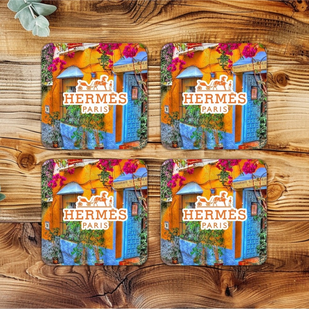 HANDMADE FASHION Set of 4 Ceramic Drink Coasters